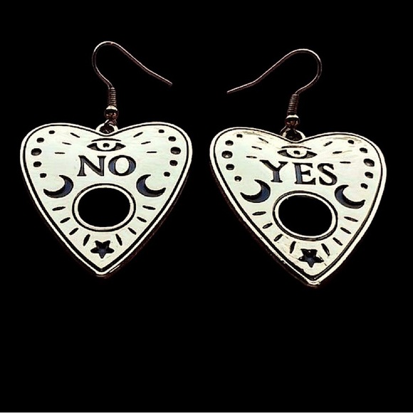 Ouija Planchette Sun Moon Earrings Witchcraft Gothic Earrings gold jewelry - Picture 1 of 6